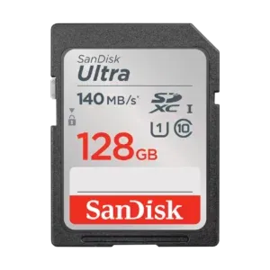 SanDisk 128GB Ultra SDXC UHS-I Memory Card - Up to 140MB/s, C10, U1, Full HD, SD Card