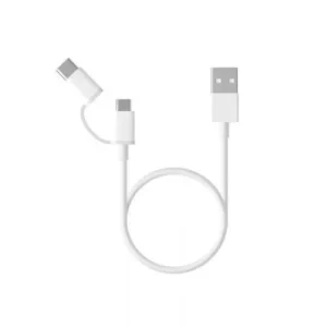 Xiaomi Mi 2-IN-1 USB Cable (Micro USB to Type-C) 30cm (White) 6 Months