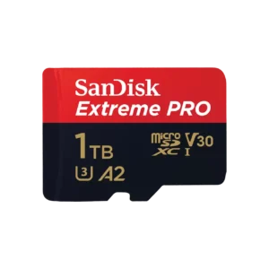 SanDisk Extreme Pro microSDXC UHS-I Memory Card with SD Adaptor, 1TB, V30, U3, C10, A2, 200MB/s R, 140MB/s W, Multicolor (SDSQXCD-1T00-GN6MA)