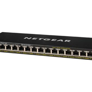 NETGEAR 16-Port Gigabit Ethernet Unmanaged PoE+ Switch (GS316P) - with 16 x PoE+ @ 115W, Desktop/Wal