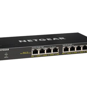 NETGEAR 8-Port Gigabit Ethernet Unmanaged PoE+ Switch (GS308PP) - with 8 x PoE+ 83W, Desktop/Wallmou