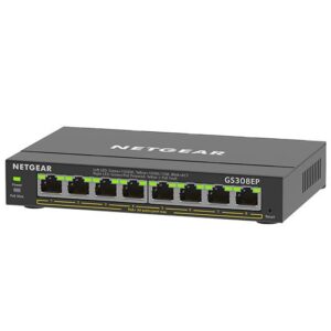 NETGEAR 8 Port Gigabit Ethernet Smart Managed Plus PoE Switch (GS308EP) - with 8 x PoE+ @ 62W, Deskt