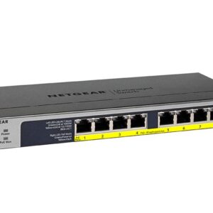 NETGEAR (GS108PP) 8-Port Gigabit Ethernet Unmanaged PoE Switch - with 8 x PoE+ @ 123W Upgradeable, Desktop/Rackmount, and ProSAFE Limited Lifetime Protection