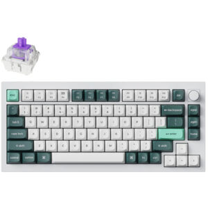 KEYCHRON KYCN-Q1H-P1 KEYCHRON Q1 HE 75% 82KEY, SHELL WHITE, KNOB, PURPLE RGB HOT-SWAP GATERON 2.0 MA