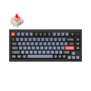 KEYCHRON KYCN-Q1M-M1 KEYCHRON Q1 MAX 75% 81KEY, CARBON BLACK, KNOB, RED SWITCH, RGB HOT-SWAP GATERON