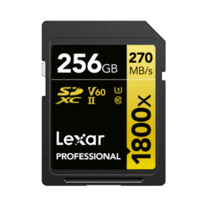 256GB - Lexar® Professional 1800x SDXC™ UHS-II Card GOLD Series