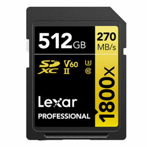 512GB - Lexar® Professional 1800x SDXC™ UHS-II Card GOLD Series