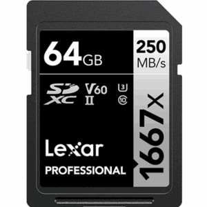 64GB - Lexar® Professional 1667x SDXC™ UHS-II Card SILVER Series