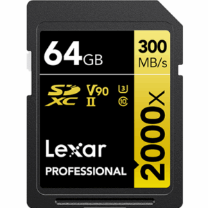 64GB - Lexar® Professional 2000x SDHC™/SDXC™ UHS-II Card GOLD Series