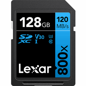 128GB - Lexar® High-Performance 800x SDHC™/SDXC™ UHS-I Card BLUE Series
