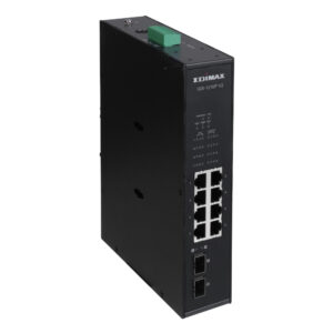 EDIMAX IGS-1210P V2 Industrial 10-Port Gigabit Din-Rail Switch- 8 Gigabit PoE+ ports and 2 SFP uplink 10 pcs in one carton